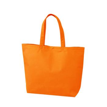 カジュアル不織布トートバッグ 小：オレンジ　プラホック：白のメイン画像