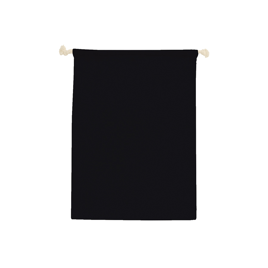 コットン巾着（Ｌ）：ブラックのメイン画像