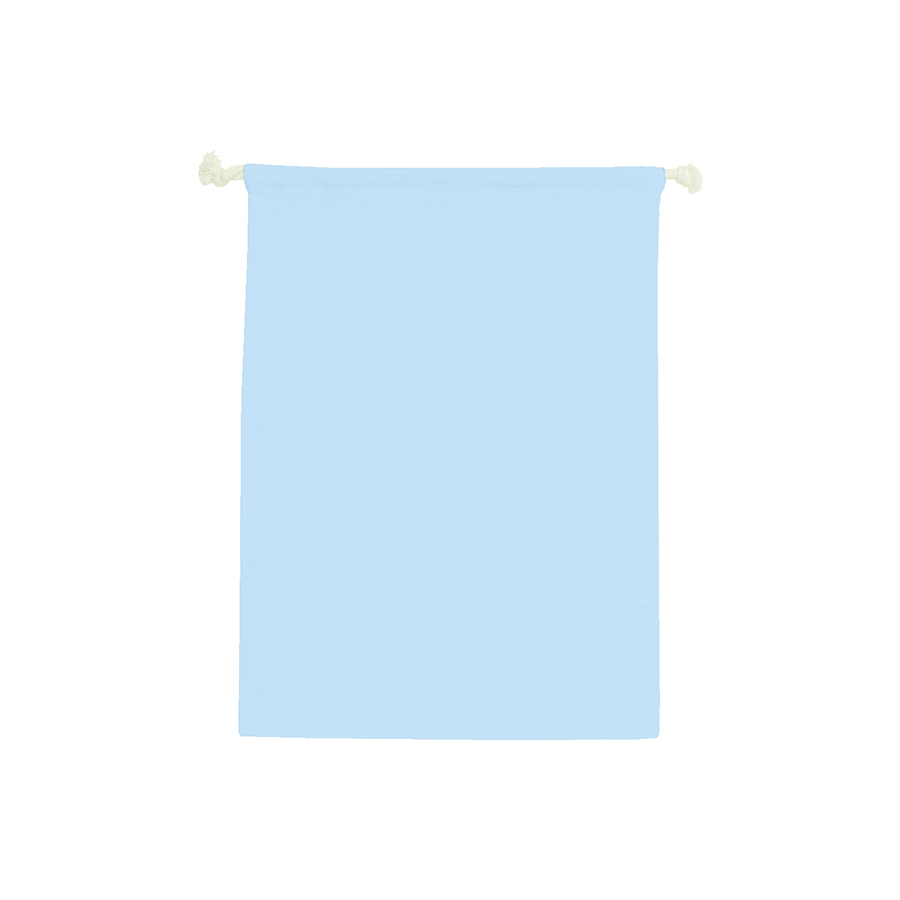 コットン巾着（Ｌ）：ライトブルーのメイン画像