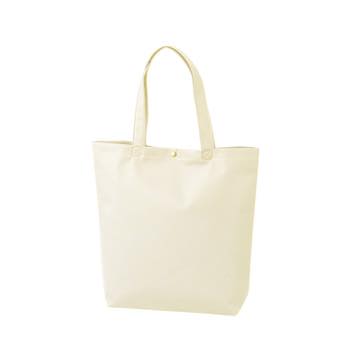 カジュアル不織布トートバッグ　A4縦：ホワイト　プラホック：白の商品画像
