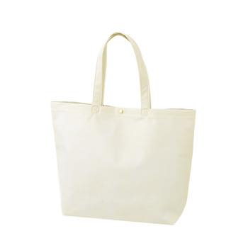 カジュアル不織布トートバッグ 小：ホワイト　プラホック：白の商品画像