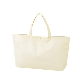 カジュアル不織布トートバッグ 中横：ホワイト　プラホック：白の商品画像