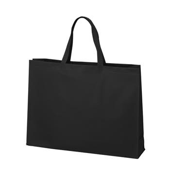 ベーシック不織布トートバッグ100　大：ブラックの商品画像