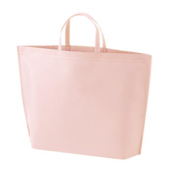 シンプル不織布トートバッグ　　大：ライトピンクの商品画像