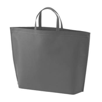 シンプル不織布トートバッグ　　大：ダークグレーの商品画像