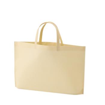 シンプル不織布トートバッグ　A4横：ベージュの商品画像