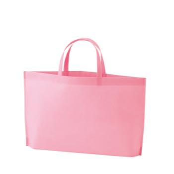 シンプル不織布トートバッグ　A4横：ピンクの商品画像