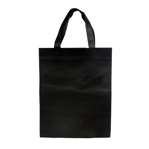 ワンポイント不織布バッグ　平袋　Ａ４：ブラックのイメージ画像