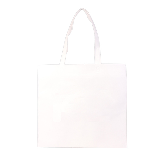 ワンポイント不織布バッグ 平袋 スクエア：ホワイトのイメージ画像