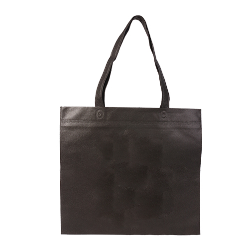 ワンポイント不織布バッグ 平袋 スクエア：ブラックのイメージ画像