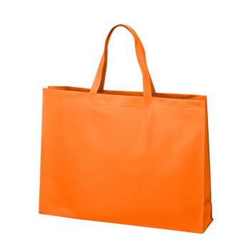 ベーシック不織布トートバッグ100 大：オレンジのメイン画像