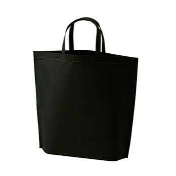 シンプル不織布トートバッグ 小：ブラックのメイン画像