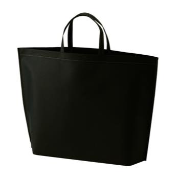 シンプル不織布トートバッグ 大：ブラックのメイン画像