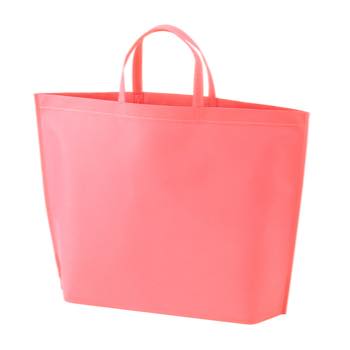 シンプル不織布トートバッグ 大：ピンクのメイン画像